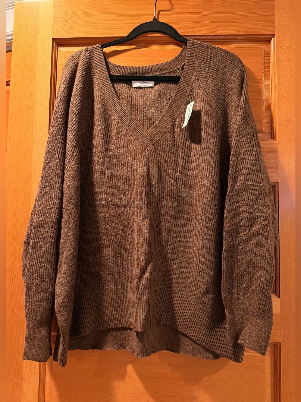 Old Navy Brown V-Neck Ribbed Sweater